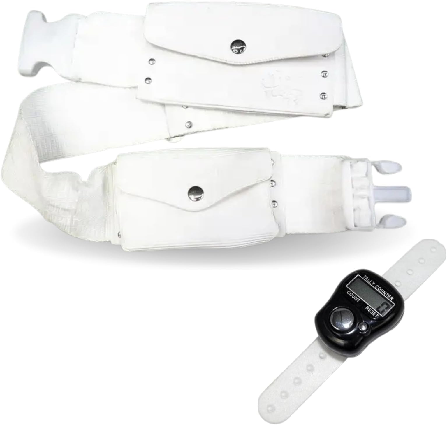 Ihram Belt for Men withTasbeeh-Unstiched Hajj/Umrah-Free Size Adjustable Belt-White-Perfect for Hajj and Umrah