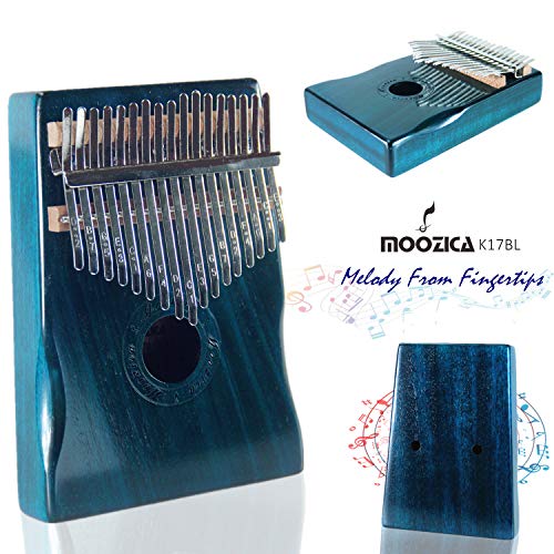 Moozica 17 Keys Kalimba Marimba, Solid Mahogany Wood Professional Thumb Piano Musical Instrument Gift (Mahogany-K17MB)