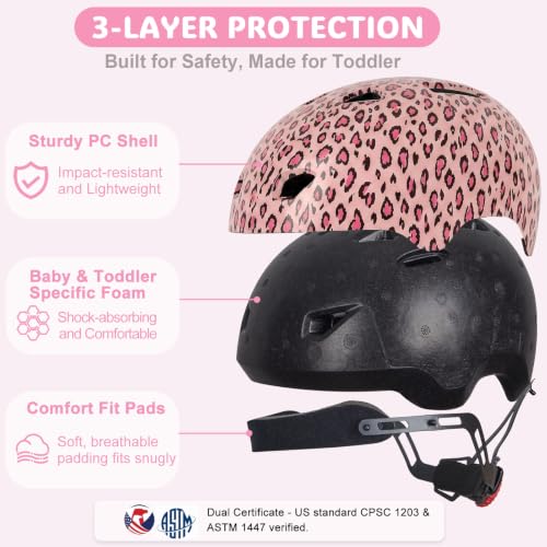 Image of Toddler Helmet, Adjustable Kids Bike Helmet for Ages 1-3-8 | Lightweight Baby Infant Helmet, Toddler Bike Helmets for Boys Girls for Balance Bike, Scooter, Cycling, Skateboard