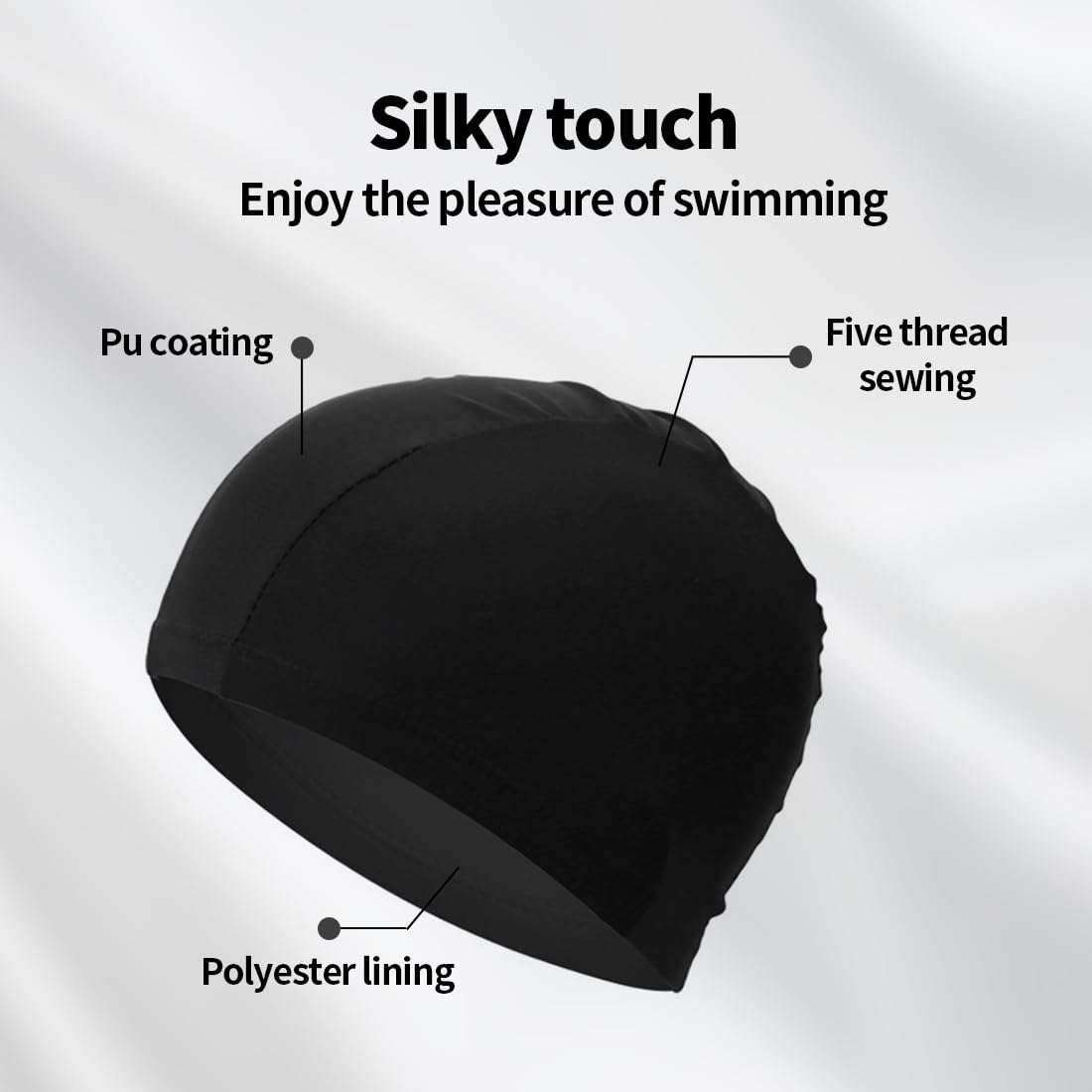 Bonnet de Bain en Tissu – Confortable, Durable & Hautement Élastique pour Femme & Homme