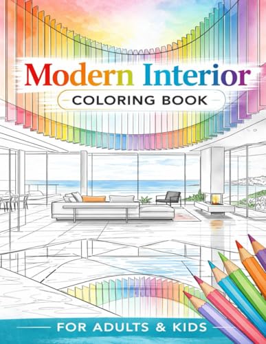 Modern Interior Coloring Book: Elegant Living Spaces, Designer Rooms & Sophisticated Home Décor for Creative Relaxation image 2