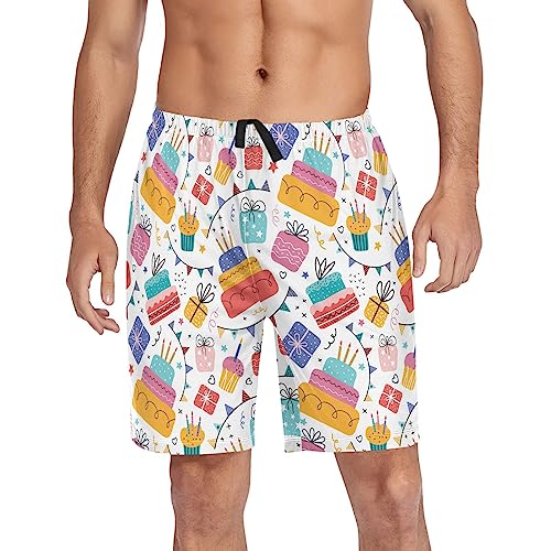 Funny Merry Christmas Pajama Bottom Shorts for Men Soft Casual Sleep Lounge Shorts with Pockets S - XXL