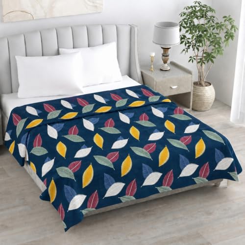 Image of Super Premium Quilt Cover Double Bed with Zipper Blanket Cover /rajai Cover /Comforter Cover /Duvet Cover King Size Soft Cotton Skin Friendly Stuff 90x100 Inches, Midnight Blue | TC - 300
