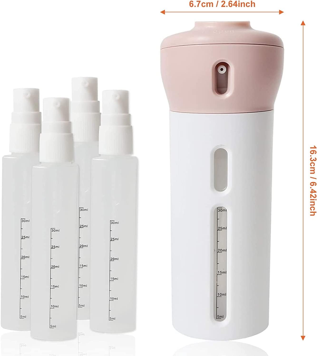 Peyx 4 In 1 Lotion Shampoo Gel Travel Dispenser Shower Bottles, Includes Four 40 Ml Cosmetic Toiletries Muti Pump Bottles For Shampoo, Lotions, (Multi Color) (Pack Of 1) - Image 7 thumbnail