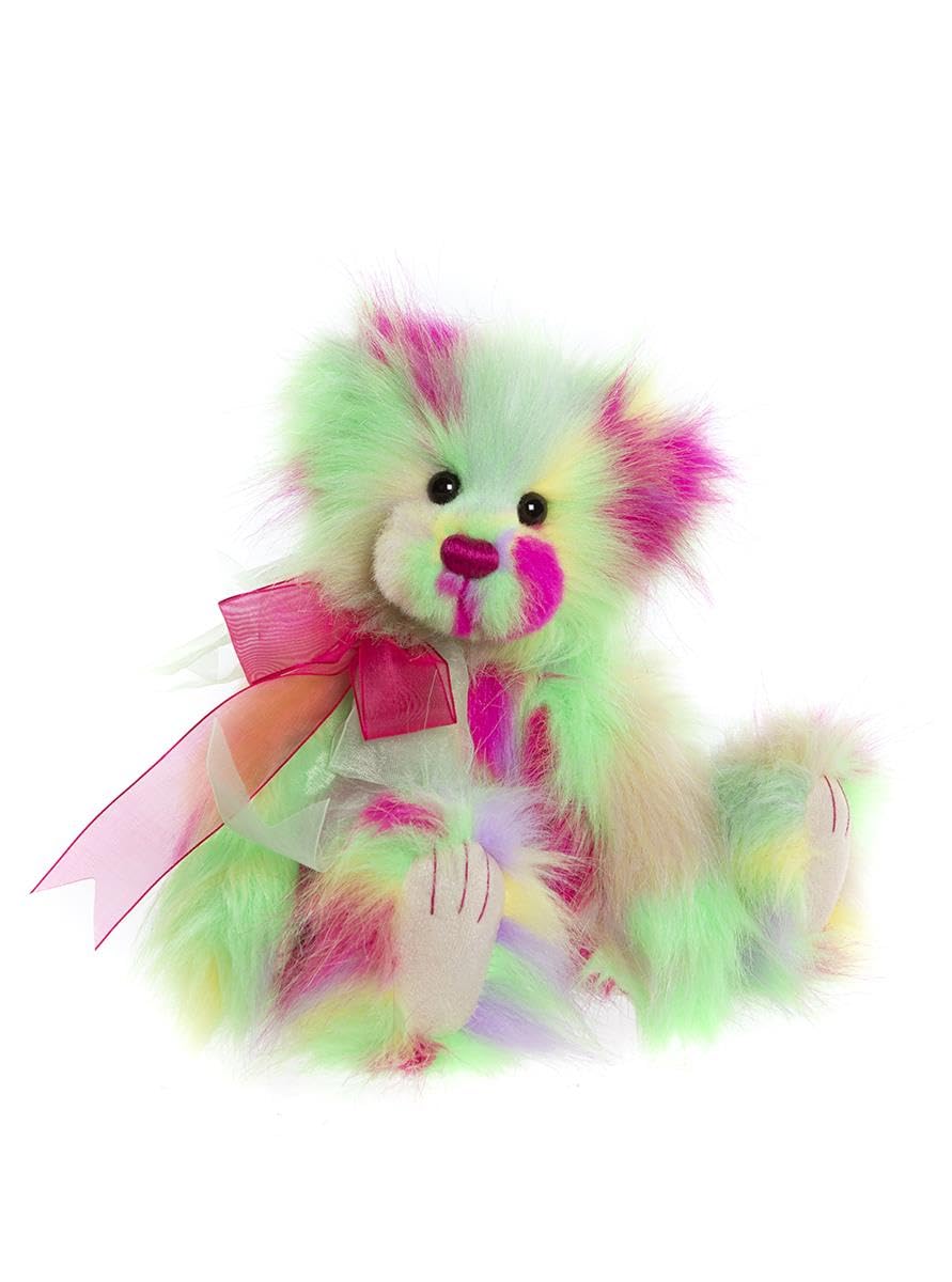 Charlie Bears Stardust Random Multicoloured Plush Teddy Bear With Bow 11 Inches Tall Cute Collectable Stuffed Toy
