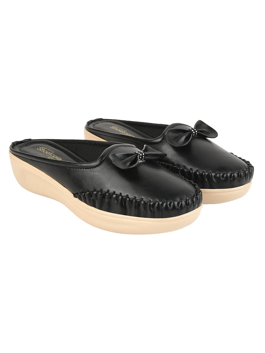 Shoetopia Upper Bow Detailed Black Slip-On Loafers for Women & Girls (B0BYPDFJ36) Amazon Price History, Amazon Price Tracker