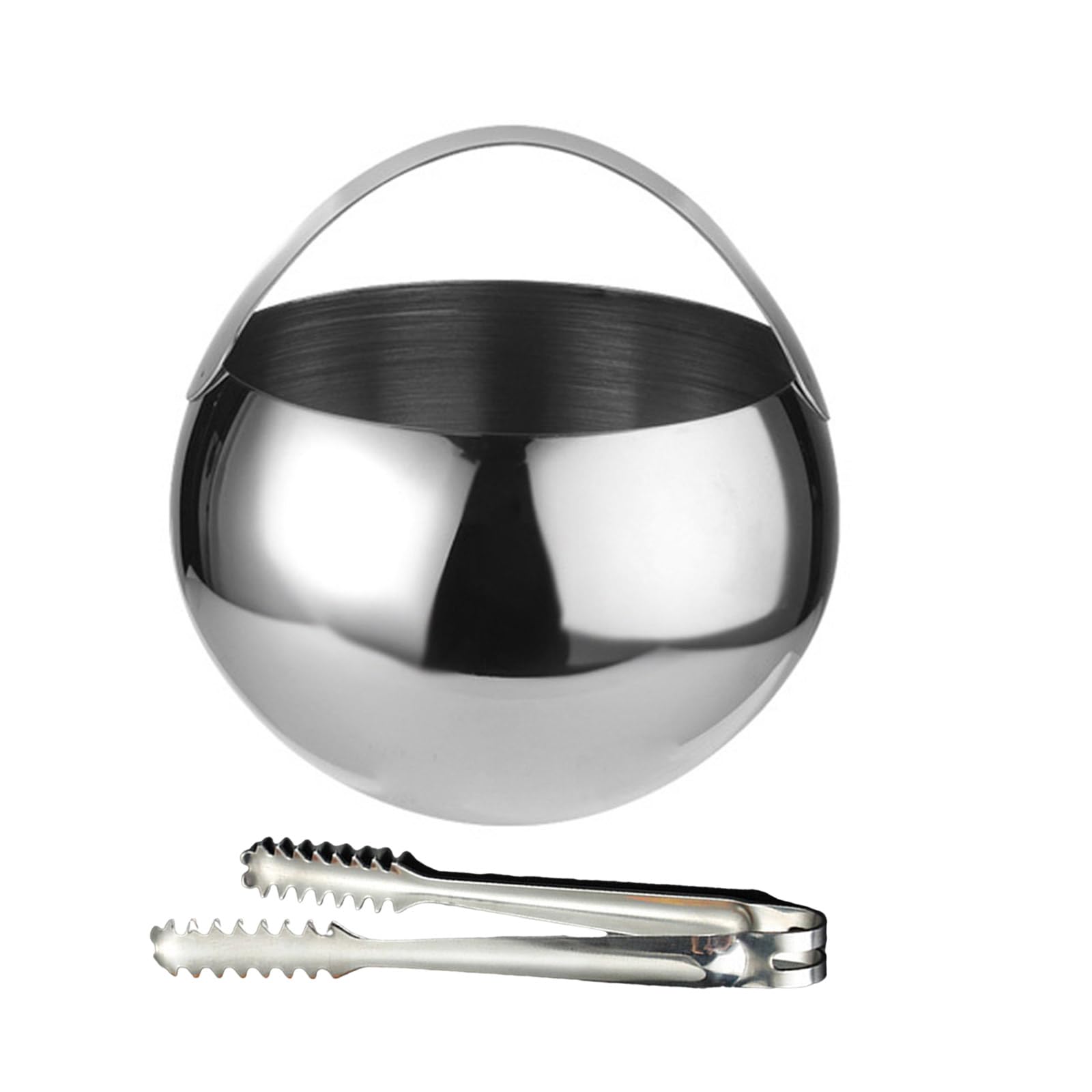 Stainless Steel Beverage Chilling Container 2L Ice Retention Bucket with Tongs for Picnics Indoor and Outdoor Gatherings Stainless Steel Ice Buckets with Tongs