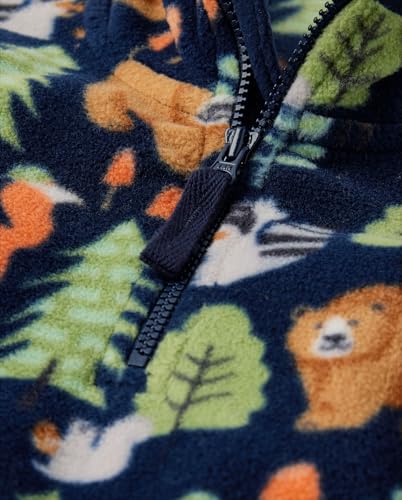 Gymboree,and Toddler Long Sleeve Cozy Microfleece Half Zip Pullover,Navy Forest,102
