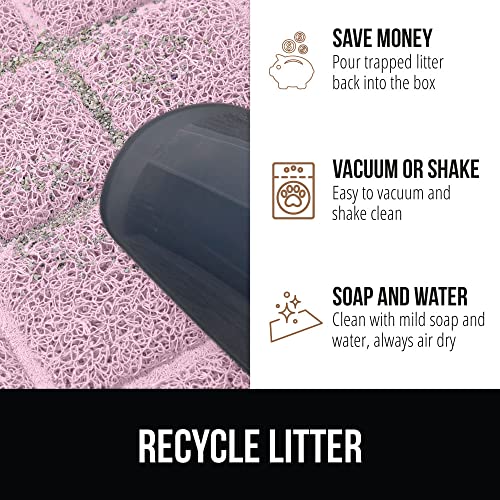 The Original Gorilla Grip Thick Cat Litter Trapping Mat, 32X32 Less Waste, Traps Mess From Box For Cleaner Floors, Stays In Place For Cats, Soft On Paws, Easy Clean, Durable Backing,Light Pink #TOP5