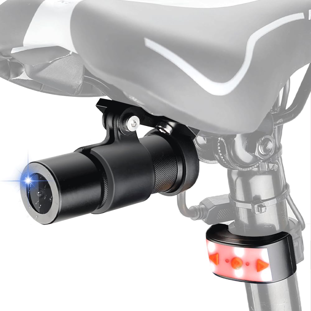 VSYSTO Bike Camera with Tail Light,1080P HD Bike Rear View Camera,150° Wide Angle Bicycle Recorder,Automatic Power On/Off,WiFi APP Control,Waterproof,Loop Recording,Suitable for All Bikes