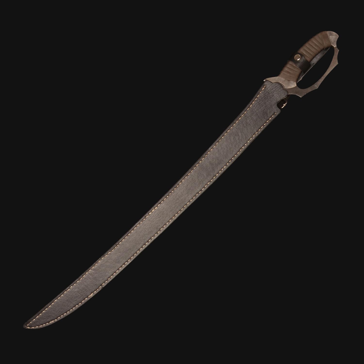 Machete Carbon Steel Blade Full Tang Fixed Blade,Cord Wrapped Handle Nylon Sheath Outdoor Hunt Camping 33.5 inches