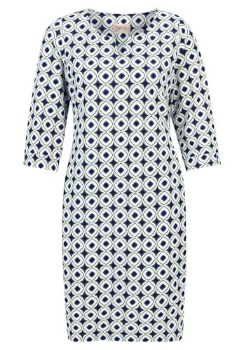 Cartoon Damen Casual-Kleid mit Muster 38, Mint/Dark Blue