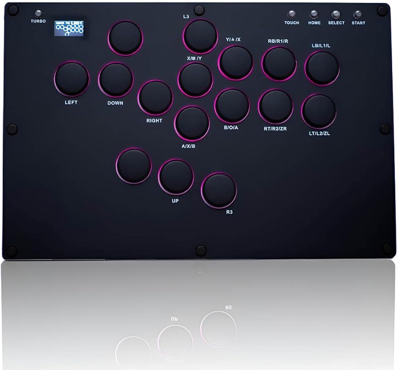 XIAO SHI MIN STORY Arcade Stick sin palanca, controlador de lucha con todos los botones con teclas A16, teclado delgado para juegos de lucha con Turbo y RGB personalizado, compatible con Hot-Swap y SOCD (panel grande)
