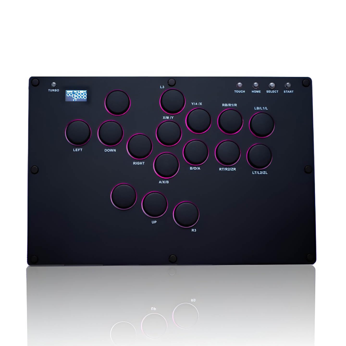 XIAO SHI MIN STORY Leverless Arcade Stick, All-Button Fight Controller with A16 Keys, Slim Fighting Game Keyboard with Turbo & Custom RGB, Supports Hot-Swap & SOCD (large panel)