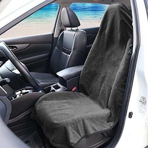 Image of Leader Accessories Grey Waterproof Towel Auto Car Seat Cover Protector Machine Washable - Fit Yoga Running Crossfit Athletes Beach Swimming Outdoor Sports