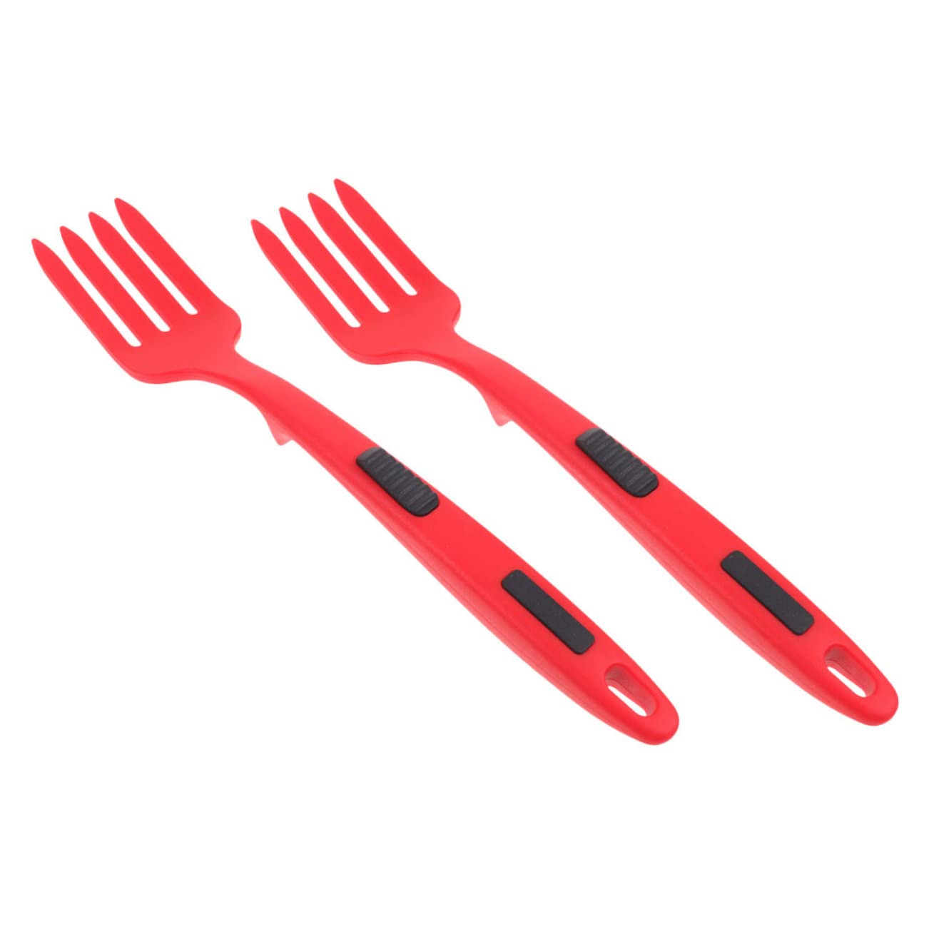 FUNOMOCYA Practical Salad Forks 2 Pack of Red Silicone Cooking Forks Heat Resistant Non- for Daily Use