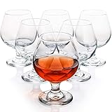 Crystal Brandy Snifter Glasses, Set of 6 Clear Glass, 250ml