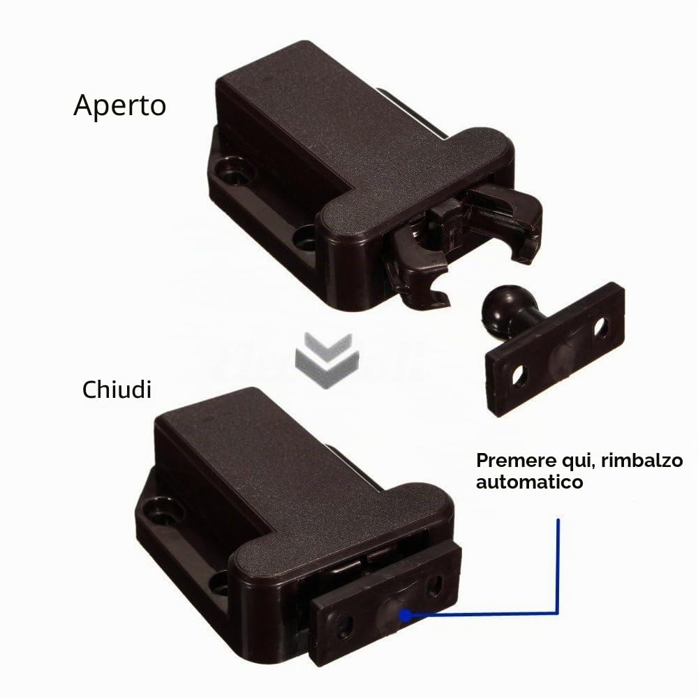 6 chiusure per armadio con sblocco al tocco, serrature magnetiche Goodchanceuk per cassetto, premere per aprire, sblocco al tocco