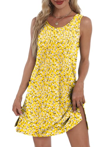 Image of BKRIVE Coverup Summer Dresses for Women 2026 Eyelet Casual Loose Sleeveless Sundresses Tank Dresses with Pockets