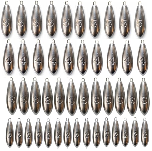 3oz 4oz and 5oz Plain Sea Fishing Weights Pack Of 5 Mackerel Feather Cod Bass Boat Fishing (4oz (5 in a Pack))