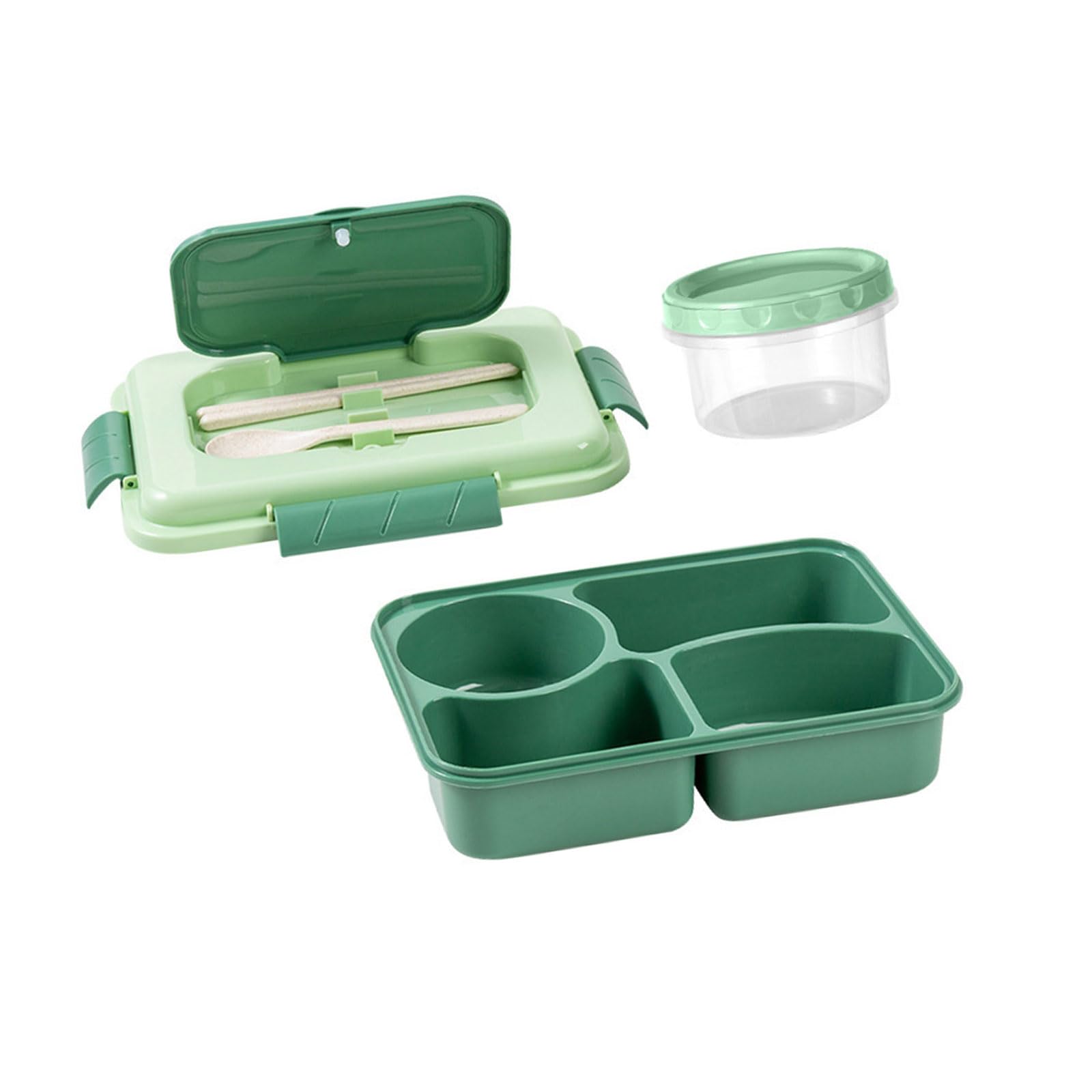 Xjdzineq Microwaveable Divided Bentos Box with Spill Proof Lid Soup Bowl Utensils Set Lunch Holder for Daily Use Microwaveable Lunch Box with Compartments