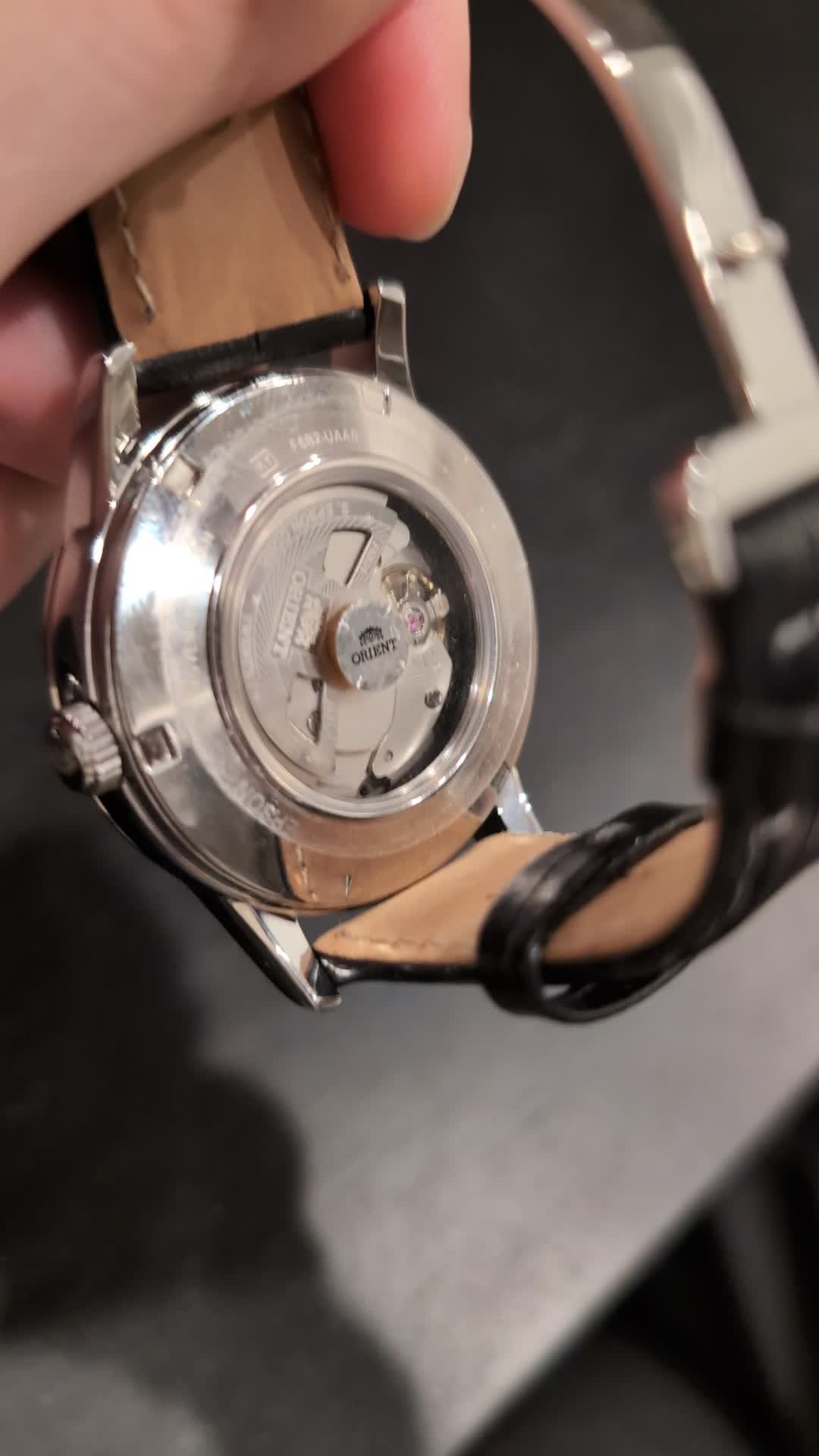 Rear view of Orient RA-AK00 Automatic Watch showing the F6B24 movement