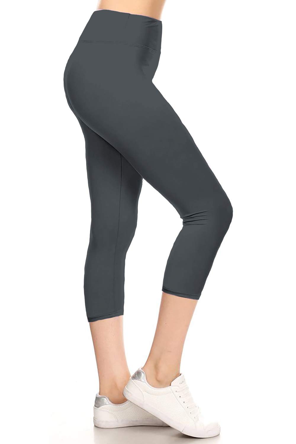Leggings Depot Women's High Waisted No-Roll Leggings, 3" Waistband