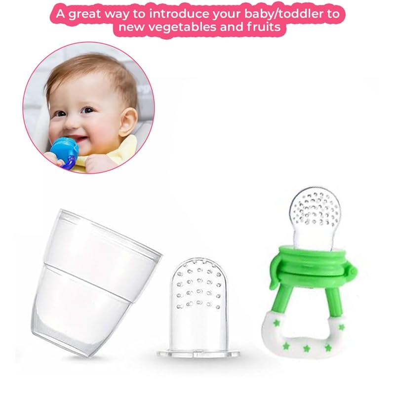Image of Safe-O-Kid Combo BPA-Free Baby Fruit /Food Feeder - Safe, Non-Toxic Silicone Feeder for Fresh Fruits, Vegetables, Ideal for Babies and Toddlers, Assorted