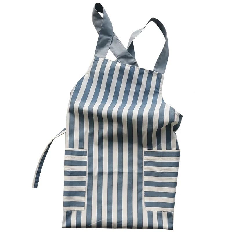Grembiule da Cucina for Donna in Cotone da Bar con Grembiuli da Cameriera Tascabile for Server da Bar, Cameriere da Hotel, Vestiti da griglia (Color : Blue)