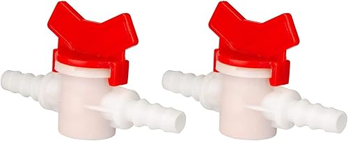 Paquete de 5 válvulas de bola de púas de 1 pulgada de diámetro exterior en línea interruptor de cierre con lengüeta de manguera para riego por goteo