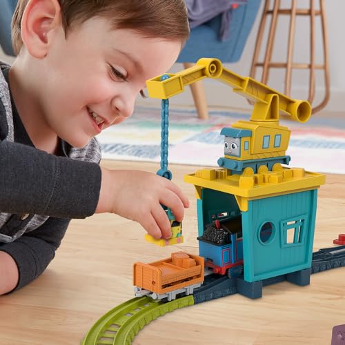 Thomas e Seus Amigos Trackmaster, Conjunto de Trem Motorizado com Carlya, o Guindaste, Sandy, o Trem