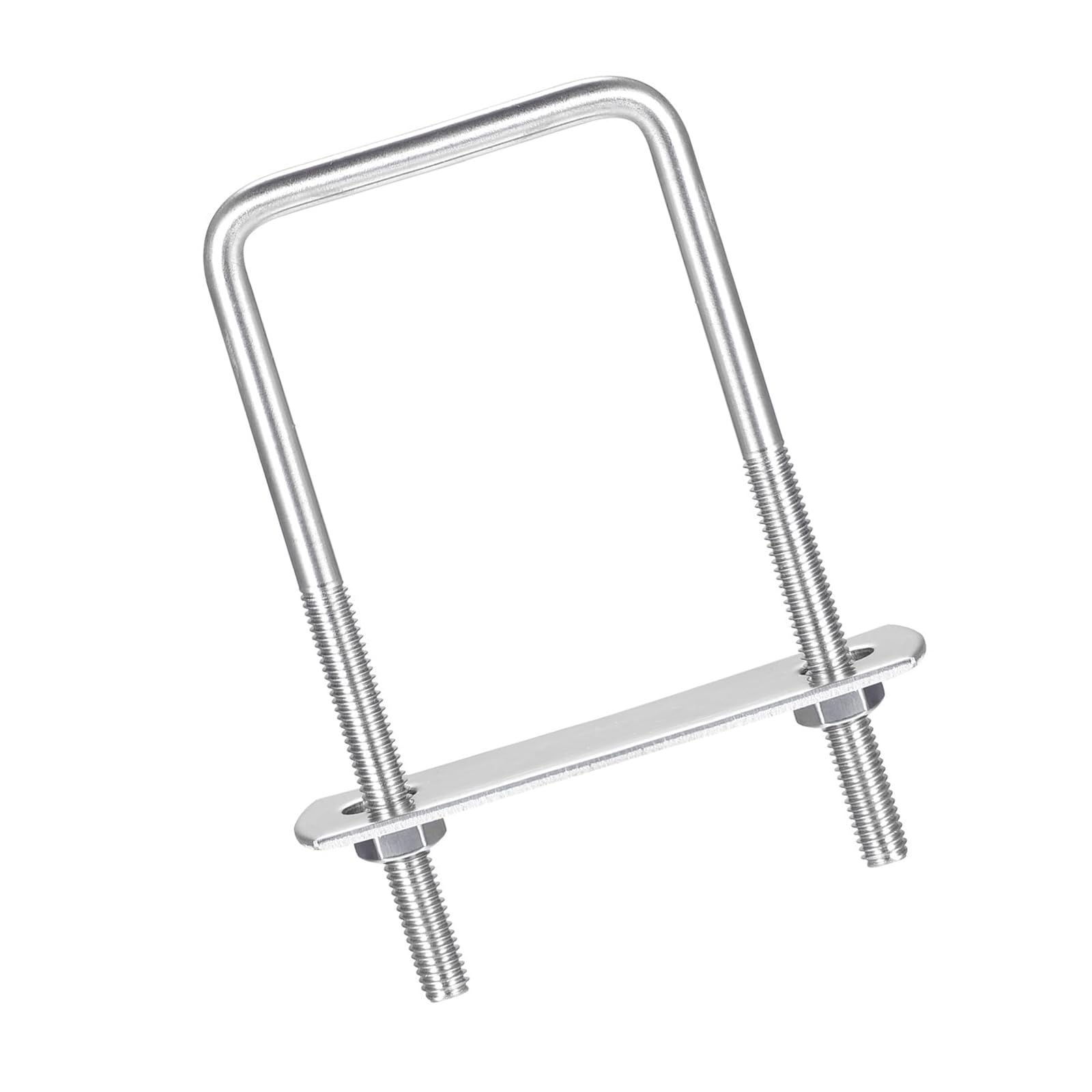 MACHSWON Square U-Bolt,2 Set 304 Stainless Steel M6 U Bolts 50mm(2.05") Inner Width 100mm Length with Nuts and Frame Plate for Automobiles Boat Trailer