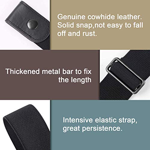 Image of WERFORU 4 Pack No Buckle Show Belt for Men Buckle Free Stretch Belt for Jeans Pants 1.38 Inches Wide