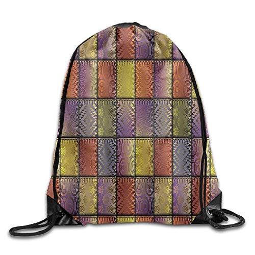 Etryrt Mochilas Bolsas de Gimnasia de Cuerdas  Stitch Like Digital Mix Motif with Inner