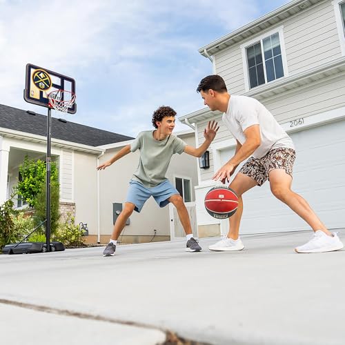 Image of Lifetime NBA Denver Nuggets Portable Basketball Hoop, Adjustable Height 7.5-10 Ft, 44 Inch Shatterproof Fusion Backboard, Base with Wheels