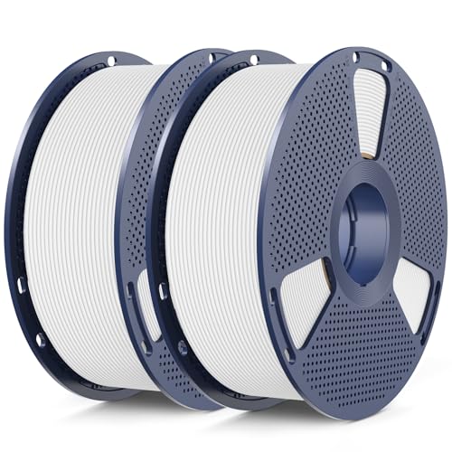 Image of SUNLU High Speed PLA Classic 3D Filament 1.75mm,600mm /s High Toughness PLA Filament,Matte Texture No-Tangling,Fit Most FDM Printers, Dimensional Accuracy + /- 0.02mm, 2kg Spool,(White+White)
