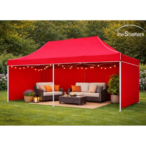 Image of 10 x 20 feet Canopy Tent with 3 Side Cover Water Proof Tent - 2 Minute Easy Installation Gazebo Tent