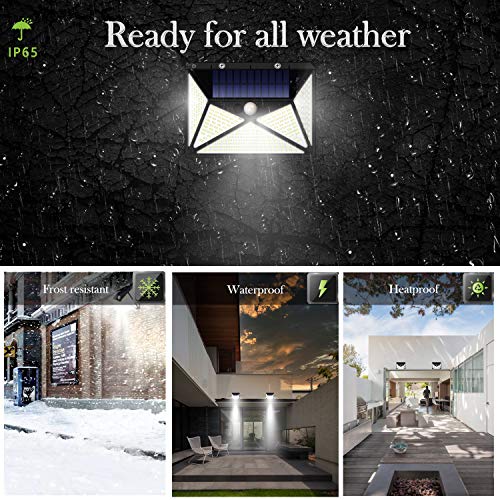 Solar Lights Outdoor [270 LED/4 Working Mode]Solar Motion Sensor Light Outdoor Wireless IP 65 Waterproof Outdoor Lights for Garden Fence Patio Garage (2 Pack)