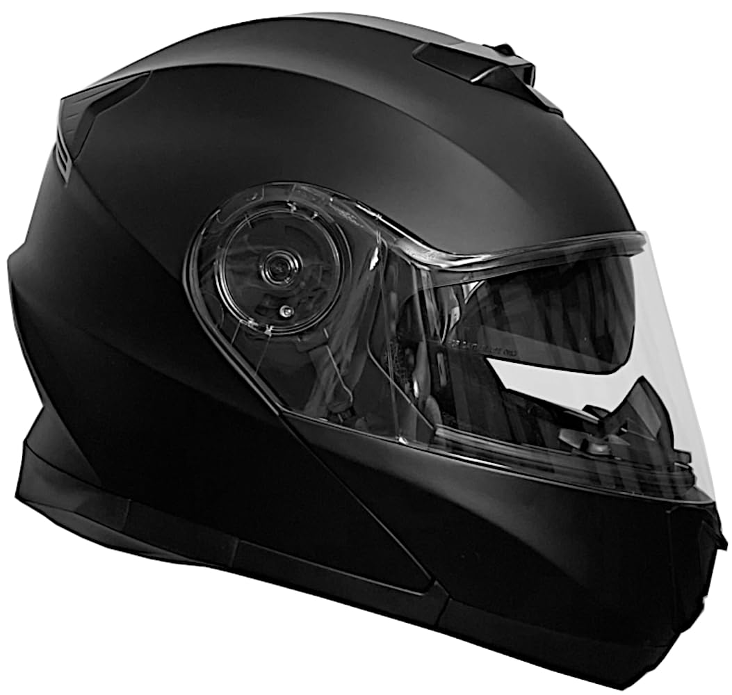 Klapphelm Integralhelm Helm Motorradhelm RALLOX 160-3 schwarz matt mit Sonnenvisier Größe S M L XL Sturzhelm