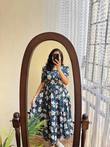 Image of NEW4U Women Printed Rayon Anarkali Kurta for Girls Regular Wear Long Kurti Gown