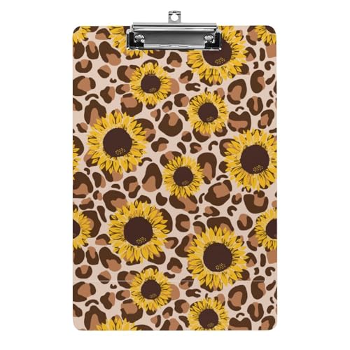 クリップボード A4 縦型 ヒョウ柄 ひまわり ファイルボード 壁掛け 画板 書きやすい お会計ボード て持ち運びやす 文書整理 文房具 会議パッド 事務用品 メモ 学校 家庭用バインダー
