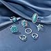 Meztole Turquoise Rings for Women Bohemian Turquoises Ring Set Vintage Western Rings for Finger Stackable Knuckle Ring Western Jewelry (H)