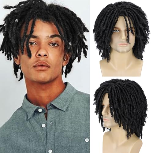 TOPHR Dreadlock Wig for Men 12 Inch Short Dreadlock Wigs Wear and Go for Daily or Party