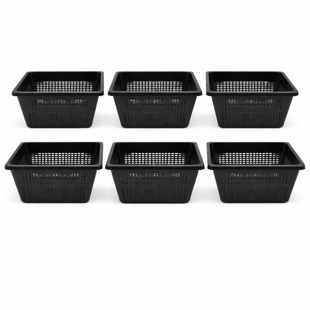 Real Aquatics Pond Plant Basket – Square Plastic Mesh Aquatic Plant Container for Water Gardens, 11 x 11 x 11 cm, Pack of 3