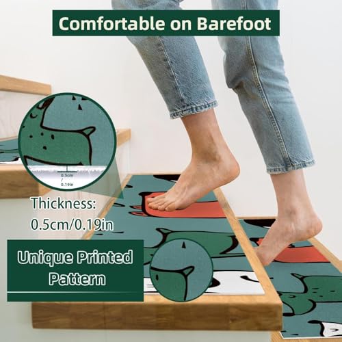 Alfombrillas de escalera antideslizantes para ancianos y perros madera 8x30 15 piezas 3