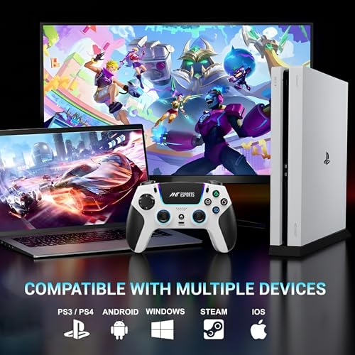 Image of Ant Esports SUPERNOVA Tri-Mode Enhanced Wireless Gamepad, Bluetooth & 2.4G Dongle, Hall Joysticks &Triggers, Touchpad, RGB, No Stick Drift, No Dead Zone -For Windows PC, Android, Steam, iOS, PS4 White