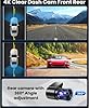 Oryzom Dashcam 4k Pro,Caméra Voiture 4K + 1080P Avant et Arrière, Vision Nocturne, Surveillance Parking 24h/24 (4k+1080P+Allume-Cigare, 32GB)