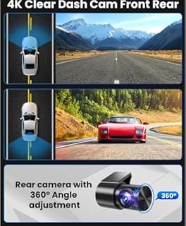 Oryzom Dashcam 4k Pro,Caméra Voiture 4K + 1080P Avant et Arrière, Vision Nocturne, Surveillance Parking 24h/24 (4k+1080P+Allume-Cigare, 32GB)