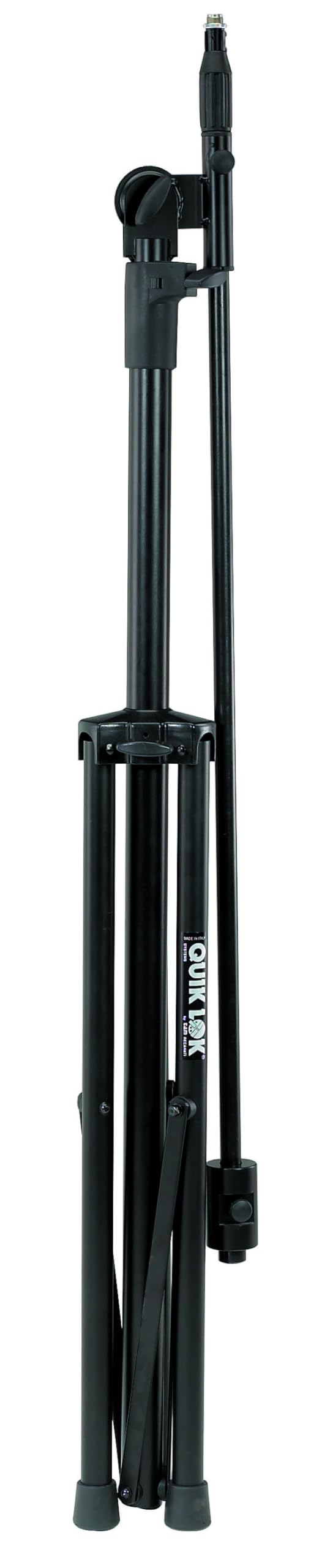 QUIK LOK - A/85 Asta Microfonica da Studio, Asta Microfonica Regolabile in Altezza su Treppiede, Perfetta per Utilizzo in Studio, Dotata di Giraffa Telescopica da 194 cm, con Contrappeso, Colore Nero