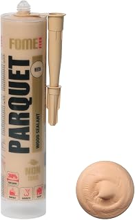 Buchefarbener Premium-Dichtstoff für Parkett & Laminat FOME FLEX PARQUET – Buche, elastisch, langlebig, überstreichbar und lackierfähig. Ideal zum Füllen und Reparieren von Fugen und Rissen